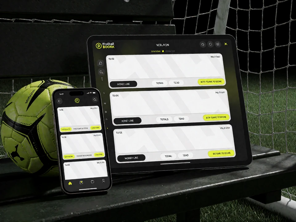 Smartphone und Tablet mit Fu&szlig;ball-Live-Wetten, Ereignisz&auml;hler und Quotenraster im Zoccer Sportsbook