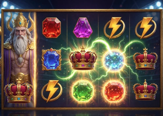 Mythologische Spielansicht von Gates of Olympus Super Scatter mit Symbolraster bei Zoccer